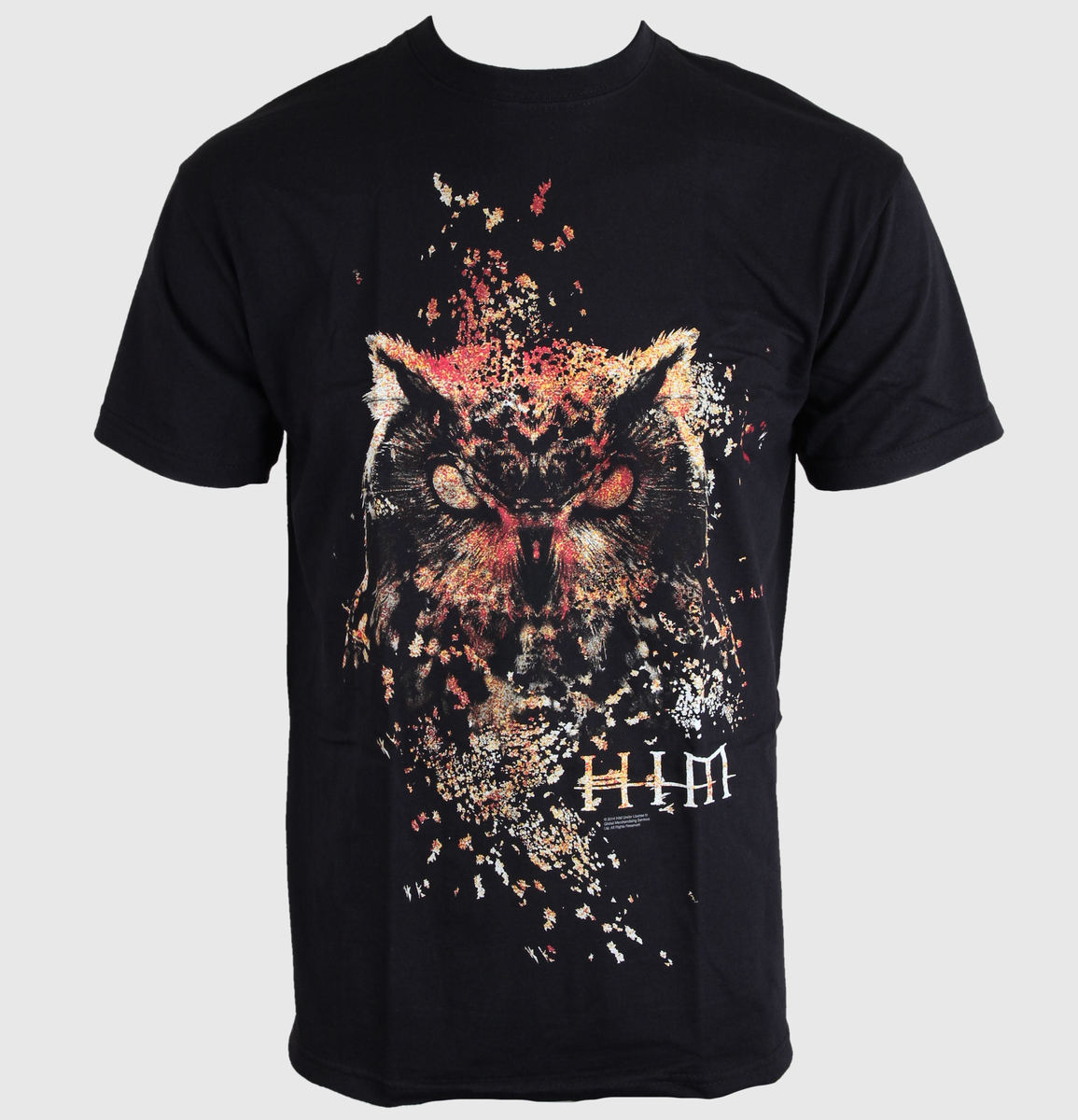 Herren T-Shirt   - HIM Owl Colour - Black - ROCK OFF L