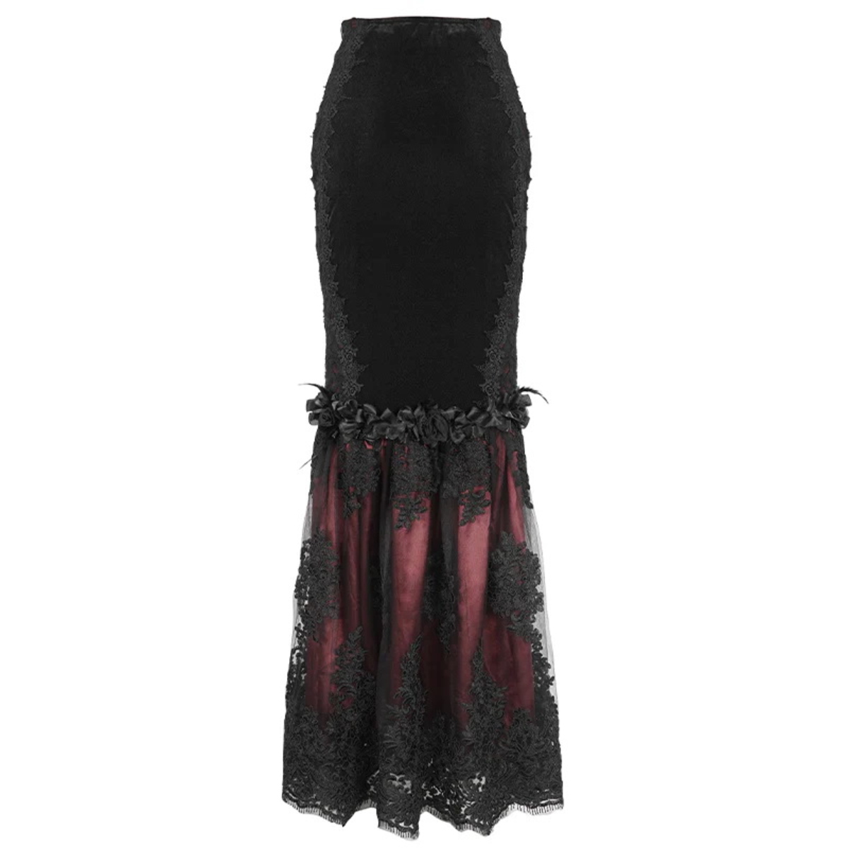 Damenrock DEVIL FASHION - Black And Red Gothic L