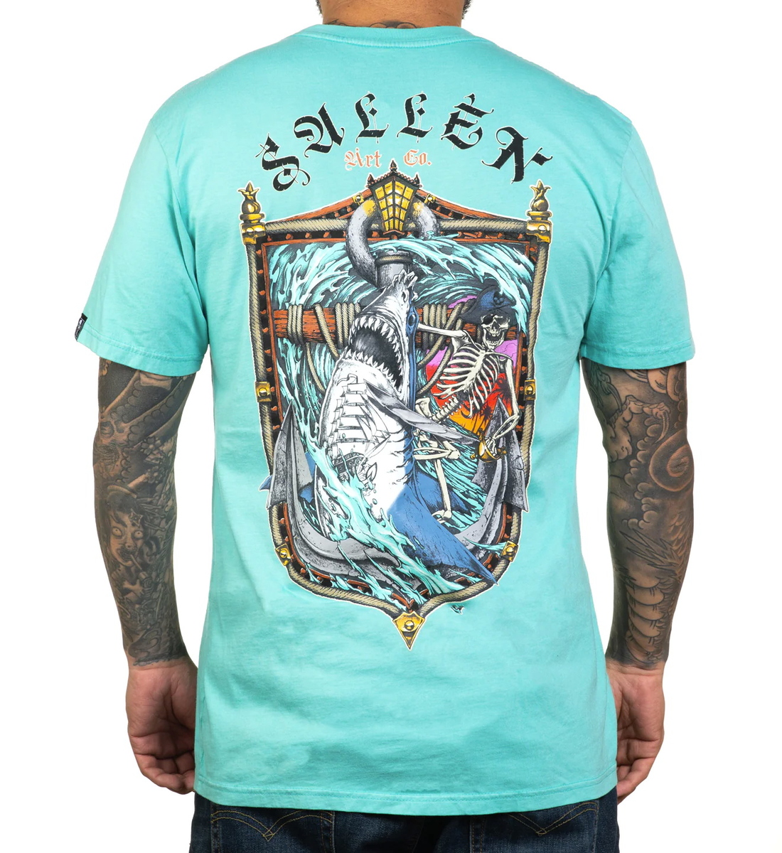 Herren-T-Shirt SULLEN - PREMIUM - NAUTICAL CREST - BLUE TURQUOISE XXL