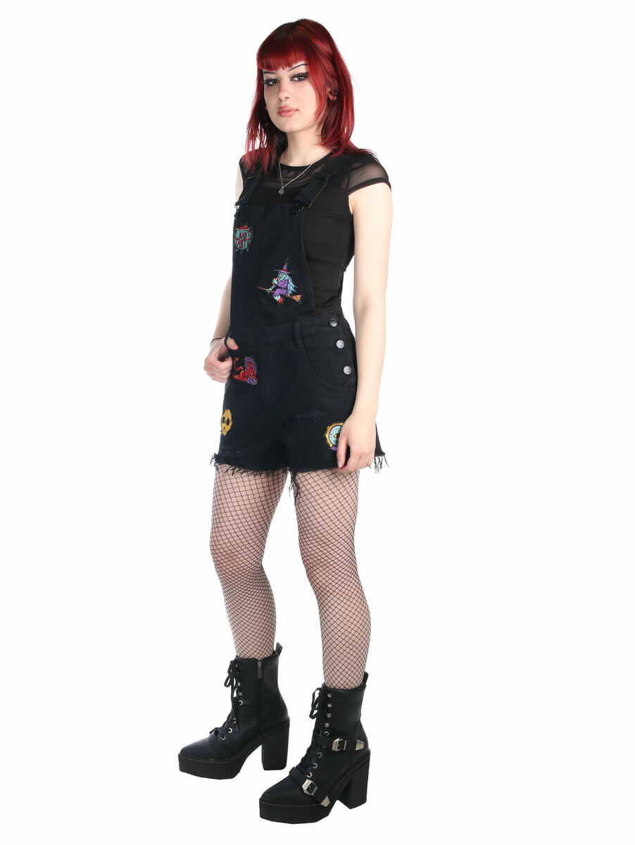 Damenshorts KILLSTAR - Oracle Denim Overall - Schwarz M